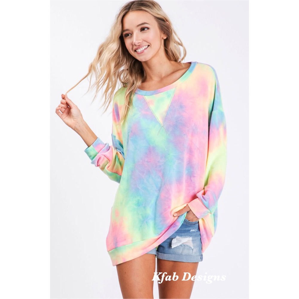 💗LAST Tie Dye French Terry Front Stitch Pullover! - Picture 7 of 10
